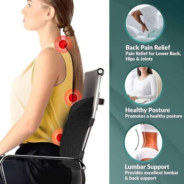 Trajectory Lumbar Support For Chair | Orthopedic Back Support Memory Foam Backrest Cushion