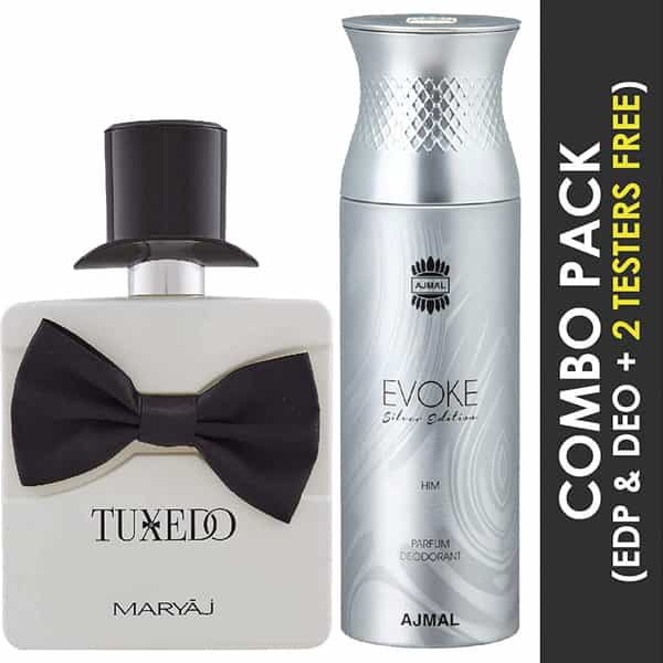 Maryaj Tuxedo Edp 100Ml For Men And Ajmal Evoke Silver Edition Him Deodorant 200Ml For Men