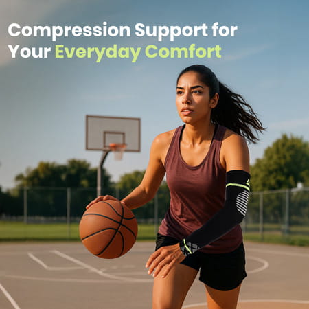 Actifit Full Arm Sleeve | Compression & Uv Protection | M Size | Multicolor | 1 Pack