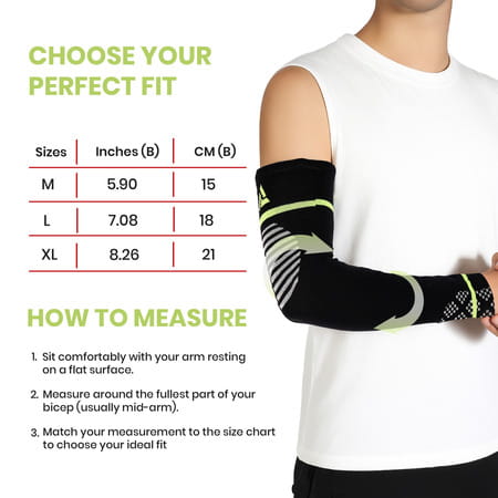 Actifit Full Arm Sleeve | Compression & Uv Protection | M Size | Multicolor | 1 Pack