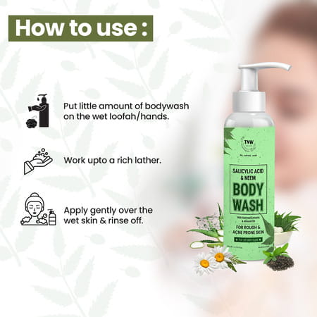Tnw - The Natural Wash Salicylic Acid & Neem Body Wash With Aloe Vera & Green Tea Extracts | 200ml