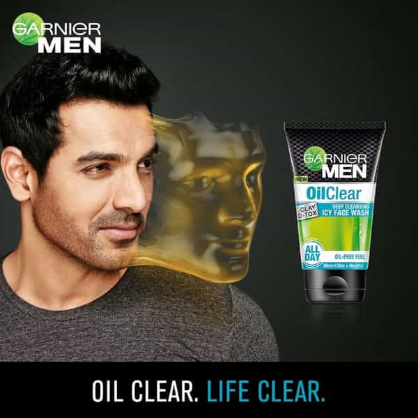 Garnier Men | Face Wash | Balances Oil Level In Skin | Oilclear Clay D-Tox | 100 G