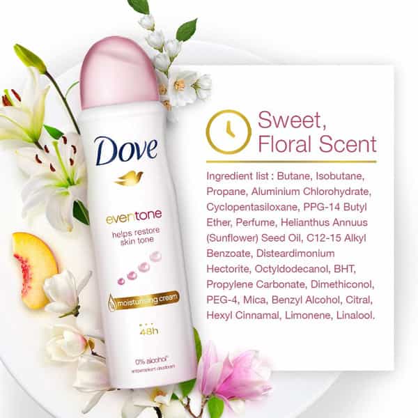 Dove Eventone Deodorant For Women,Antiperspirant Body Spray For Long Lasting Odour Protection 150 Ml