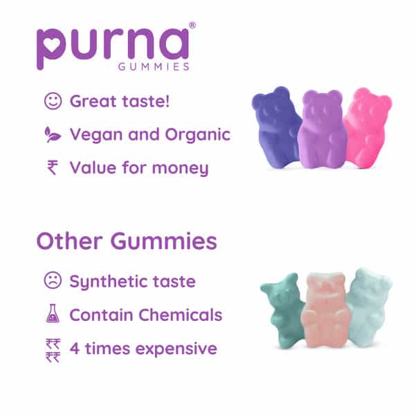Purna Melatonin Wild Berry Flavor Gummies For Sleep Well & Reduced Stress 30 Day Pack