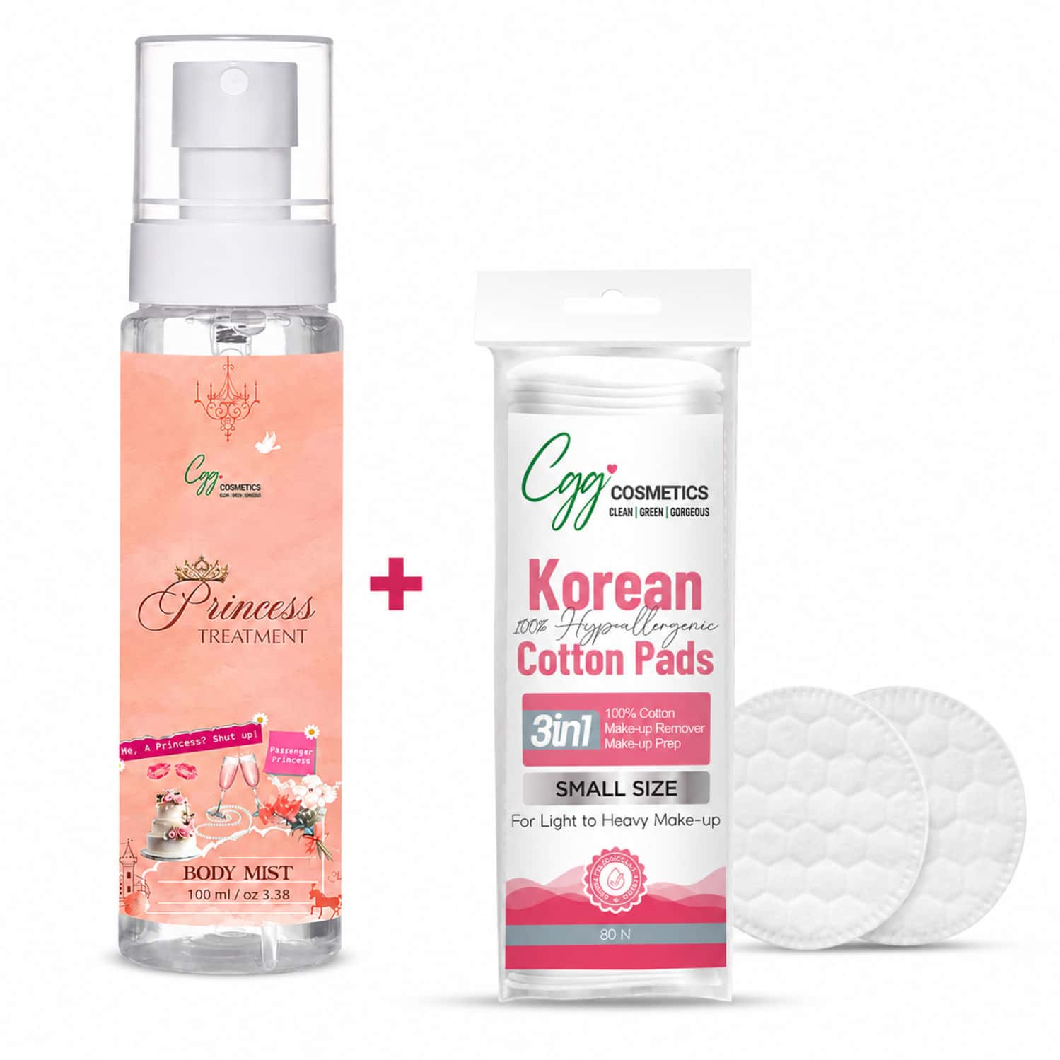 Cgg Cosmetics Princess Treatment Body Mist+Free Small Korean Cotton Pads
