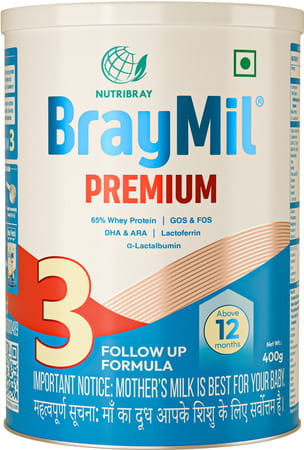 Braymil Premium 3 Infant Formula | Stage - 3 For 12 To 24 Months - 400 Gm