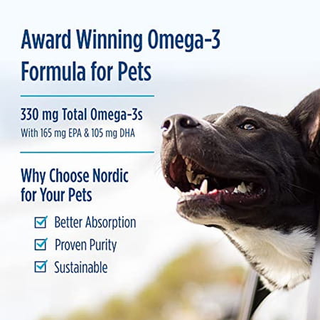 Nordic Naturals Omega 3 Pet Supplement 330 Mg Fish Oil For Dogs With Epa & Dha 90 Softgels