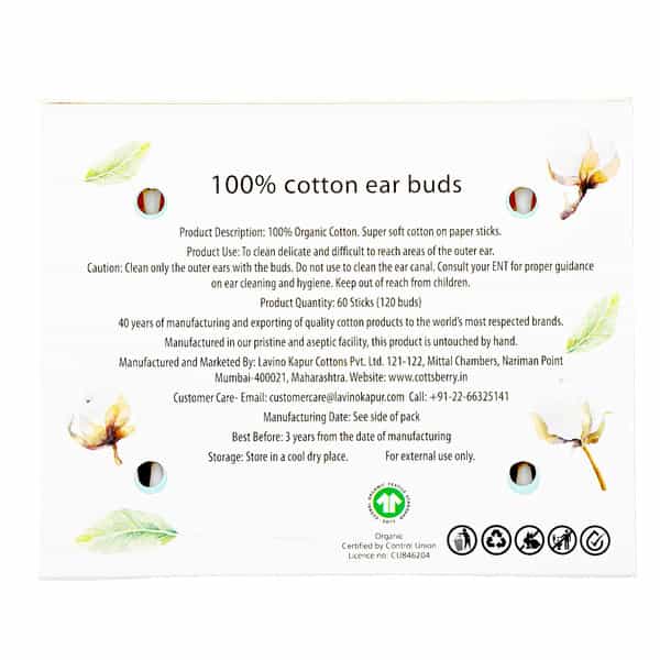 Cottsberry Cotton Ear Buds 60 No's