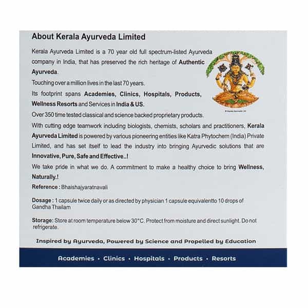 Kerala Ayurveda Gandha Thailam Capsule 100