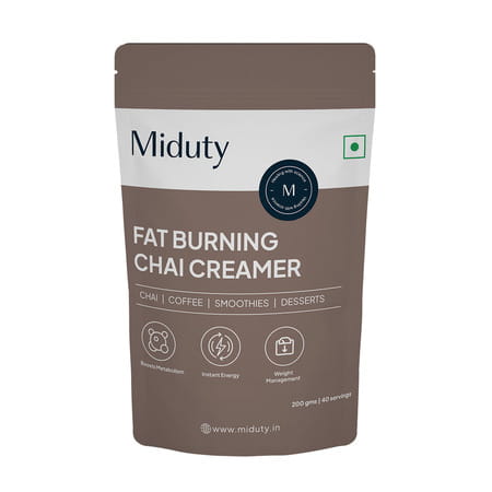 Miduty By Palak Notes Fat Burning Chai Creamer|Fat Burning|Fat Loss|Medium Chain Triglycerides|200g
