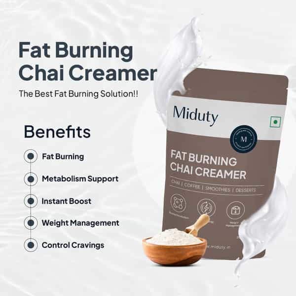 Miduty Fat Burning Chai Creamer - Mct Oil - Green Coffee - Metabolism Booster - Keto Friendly - 200G
