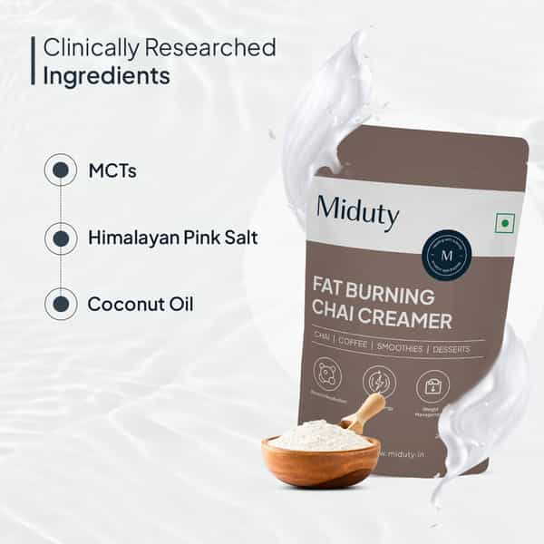 Miduty Fat Burning Chai Creamer - Mct Oil - Green Coffee - Metabolism Booster - Keto Friendly - 200G
