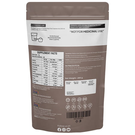 Miduty Fat Burning Chai Creamer - Mct Oil - Green Coffee - Metabolism Booster - Keto Friendly - 200g