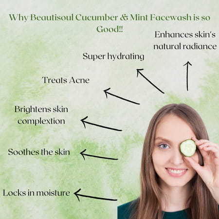Beautisoul Cucumber And Mint Facewash For Daily Use With Rosemary | Aloe Vera (3X100ml)