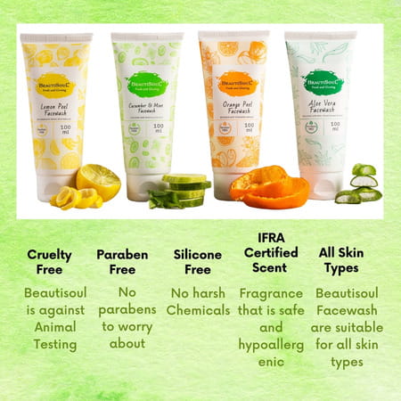 Beautisoul Cucumber And Mint Facewash For Daily Use With Rosemary | Aloe Vera (3X100ml)