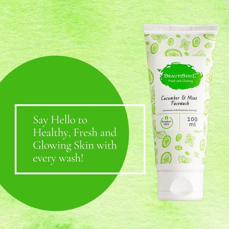 Beautisoul Cucumber And Mint Facewash For Daily Use With Rosemary | Aloe Vera (3X100ml)