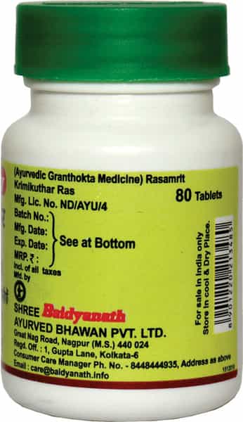 Baidyanath Asli Ayurved Krimikuthar Ras 80 Tablets (Pack Of 2)