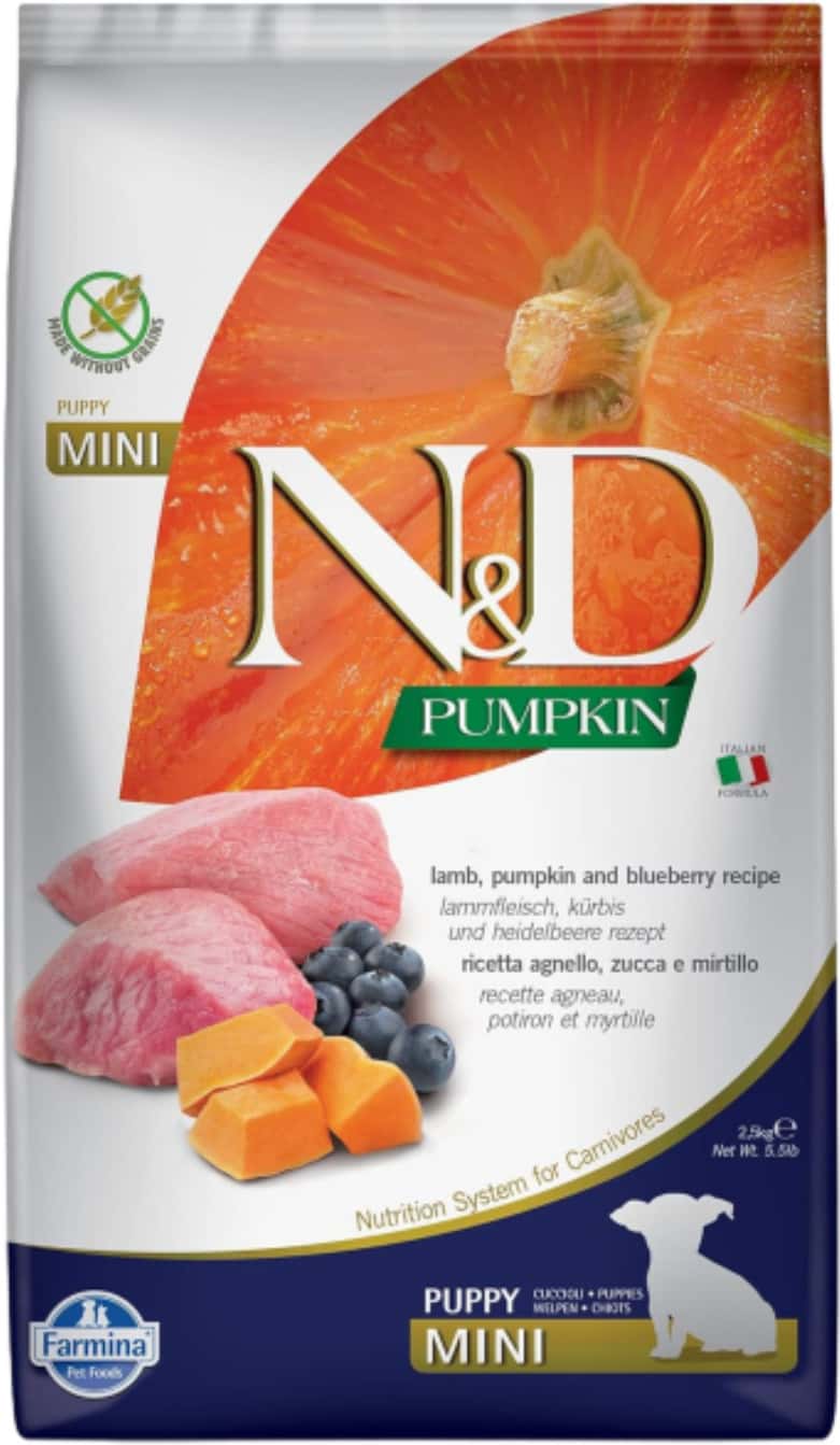 Farmina N&D Pumpkin Puppy Mini Dog Food | Lamb | Blueberry & Pumpkin | 2.5kg