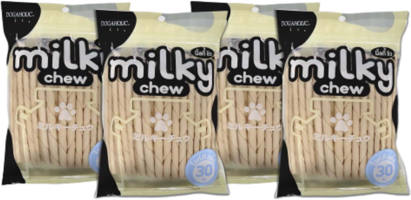 Dogaholic Milky Chew Stick Style Dog Treats | 30 Sticks Per Pack (pack Of 4)