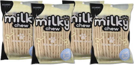 Dogaholic Milky Chew Stick Style Dog Treats | 30 Sticks Per Pack (Pack Of 4)