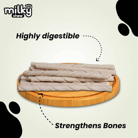Dogaholic Milky Chew Stick Style Dog Treats | 30 Sticks Per Pack (Pack Of 4)