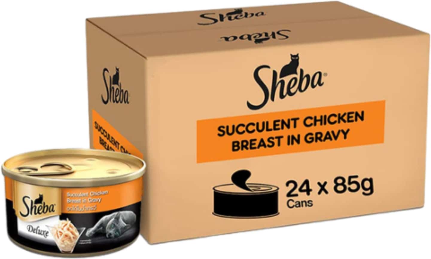 Sheba Deluxe Premium Adult (1+ Years) Wet Cat Food | Succulent Chicken Breast In Gravy | 24 X 85 G