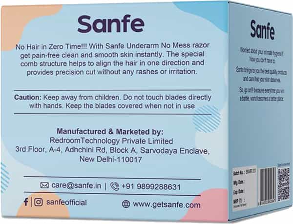 Sanfe Underarm No Mess Razor - Pack Of 5