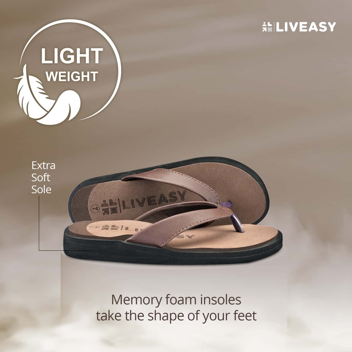 Liveasy Essentials Women'S Diabetic & Orthopedic Slippers - Brown - Size Uk 5 / Us 8
