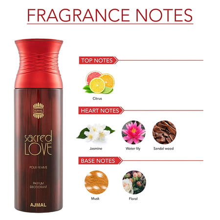 Ajmal 3 Sacred Love For Women & 1 Distraction For Men & Women Deodorants Each 200Ml Combo Pack Of 4