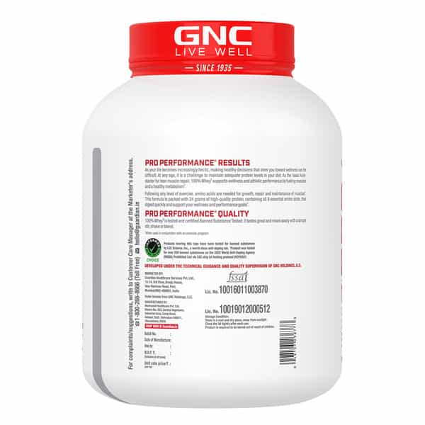 Gnc Pro Performance 100% Whey Protein Powder | 1.8 Kg | 24G Protein | 5.5 Grams Bcaa | Cafe Mocha