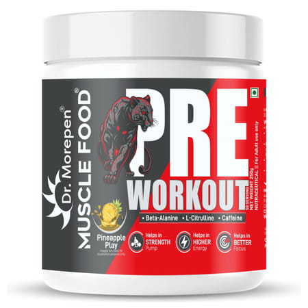 Dr. Morepen Pre Workout With L- Citrulline | Caffeine | Creatine Monohydrate - Pineapple