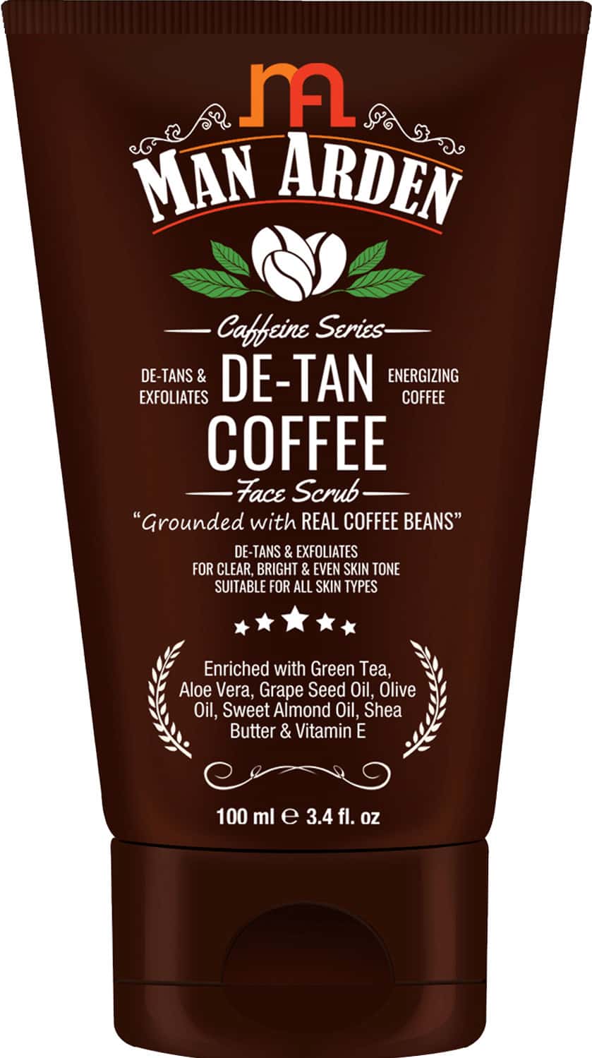Man Arden Caffeine De Tan Coffee Face Scrub- Grounded With Real Coffee Beans 100 Ml