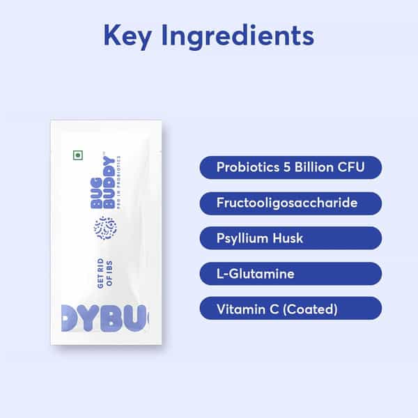 Bug Buddy Get Rid Of Ibs | Probiotic Ibs Medicine (5 Billion Cfu) | 15 Days Pack