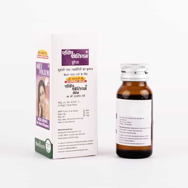 Medisynth Aquifolium Drops | Homeopathic Oral Drops - Acne | Pimples & Scar | B.no 122 | 30Ml X2