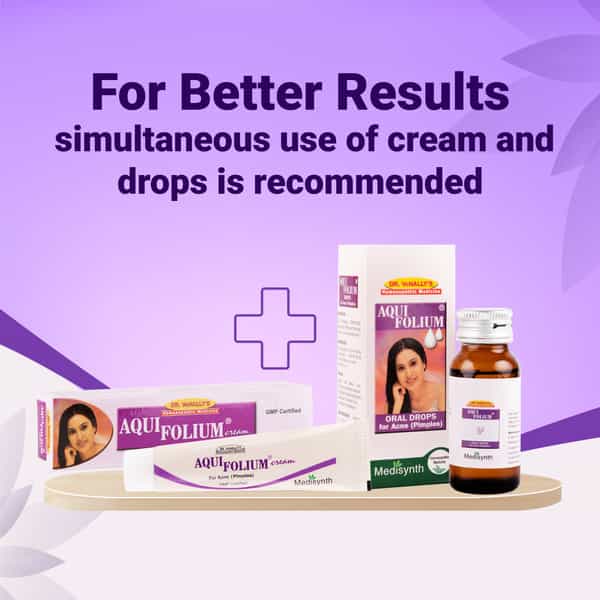 Medisynth Aquifolium Drops | Homeopathic Oral Drops - Acne | Pimples & Scar | B.no 122 | 30Ml X2