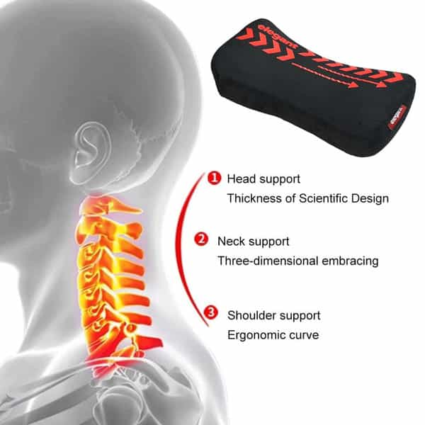 Elegant Arrow Neck Support Pillow Black (Set Of 2)