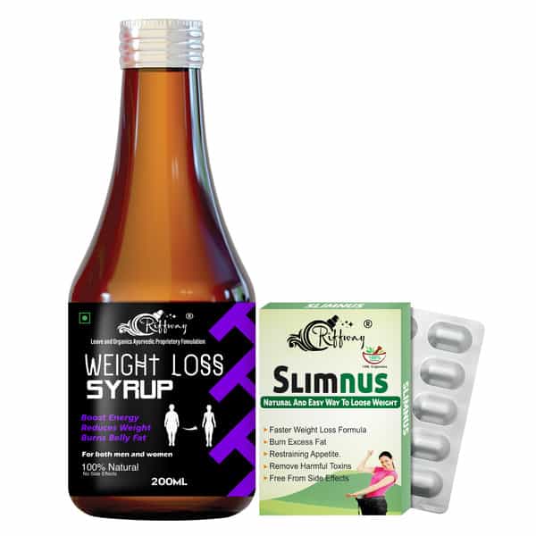Weight Loss Syrup & Slimnus Capsules - 100% Ayurvedic (200Ml+10Capsules)