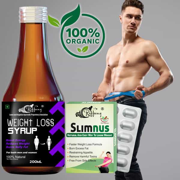 Weight Loss Syrup & Slimnus Capsules - 100% Ayurvedic (200Ml+10Capsules)