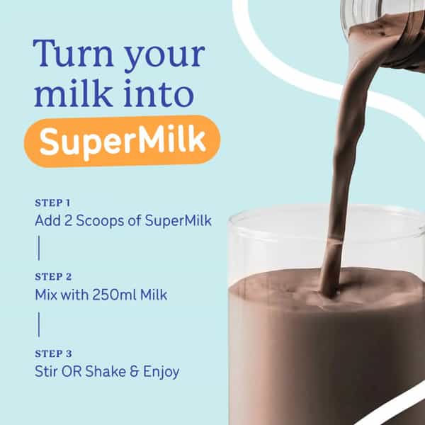 Gritzo Supermilk Weight+ (2-6Y Boy & Girl) | 4G Protein Powder (Double Chocolate | 400G)
