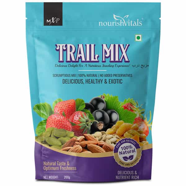 Nourishvitals Trail Mix With Real Nuts | Seeds & Dried Fruits | 100% Natural | Masala Flavor | 200G