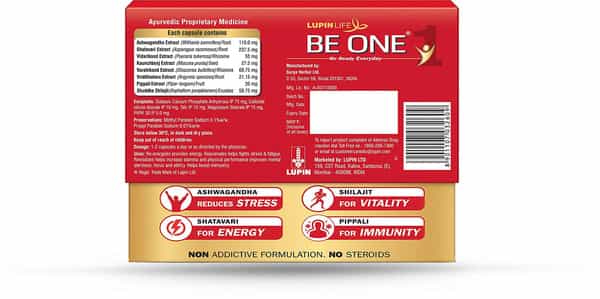 Be One Shilajit Ashwagandha Shatavari 100% Ayurvedic Energy And Immunity - Strip Of 10 Capsules