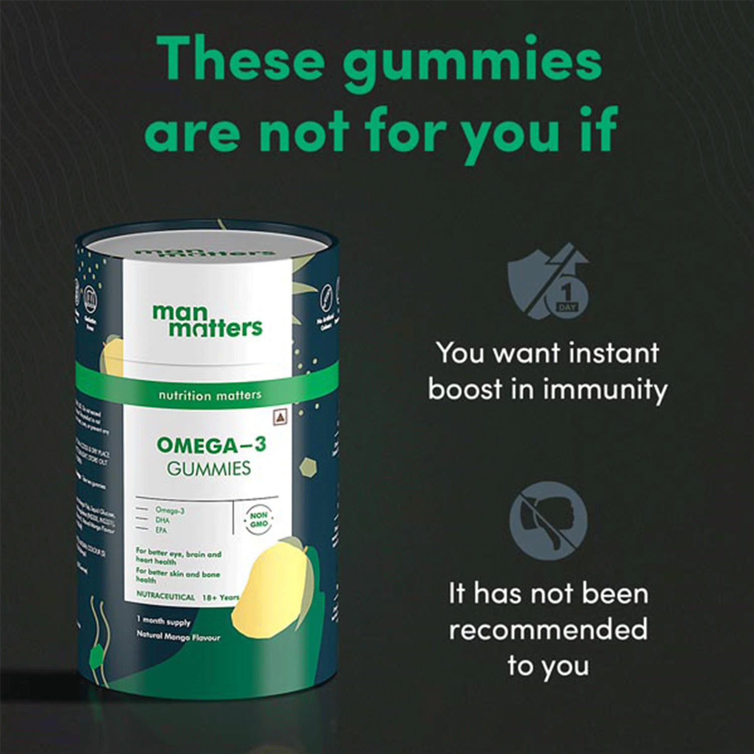 Buy MAN MATTERS OMEGA 3 GUMMIES Online & Get Upto 60 OFF at PharmEasy