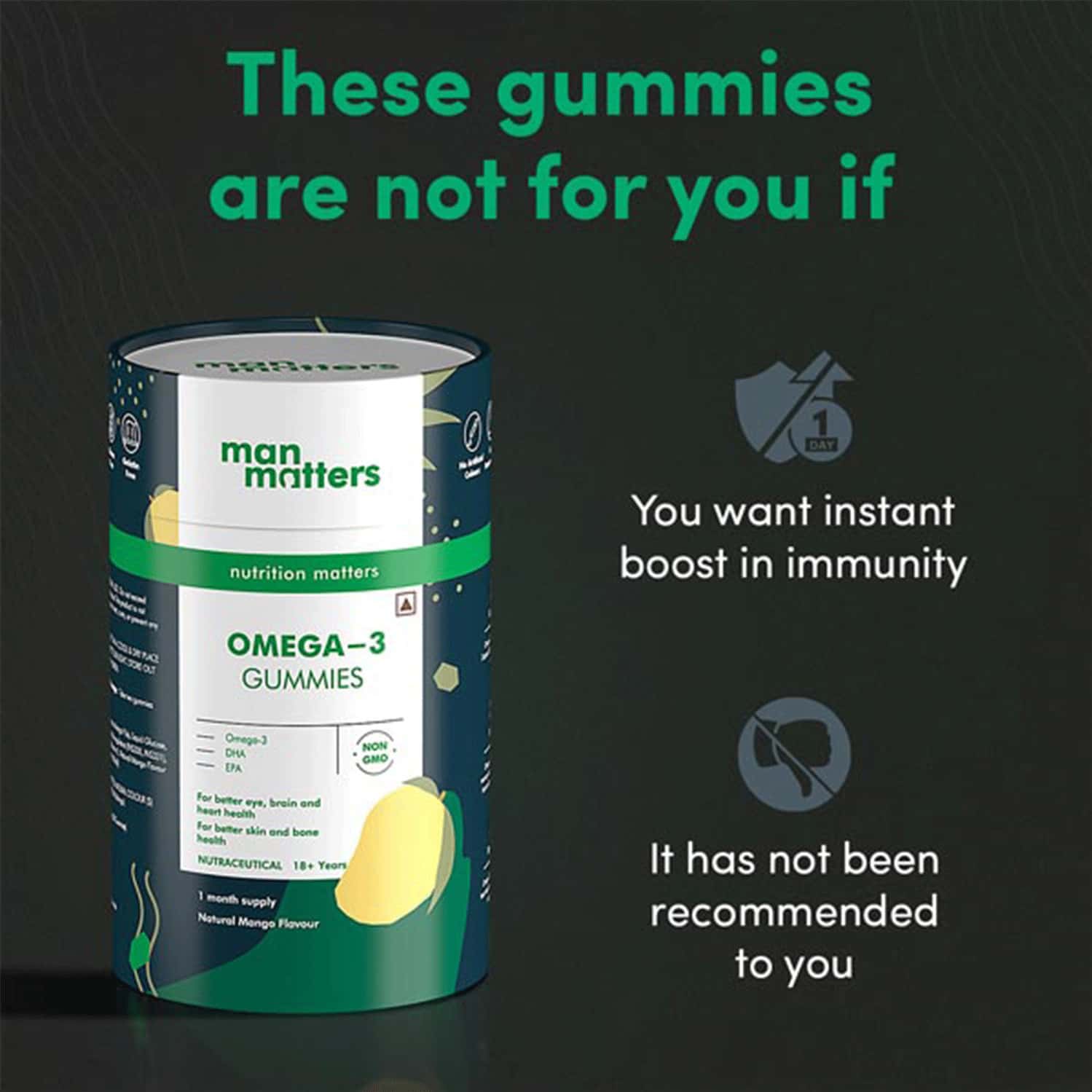 Buy MAN MATTERS OMEGA 3 GUMMIES Online & Get Upto 60 OFF at PharmEasy
