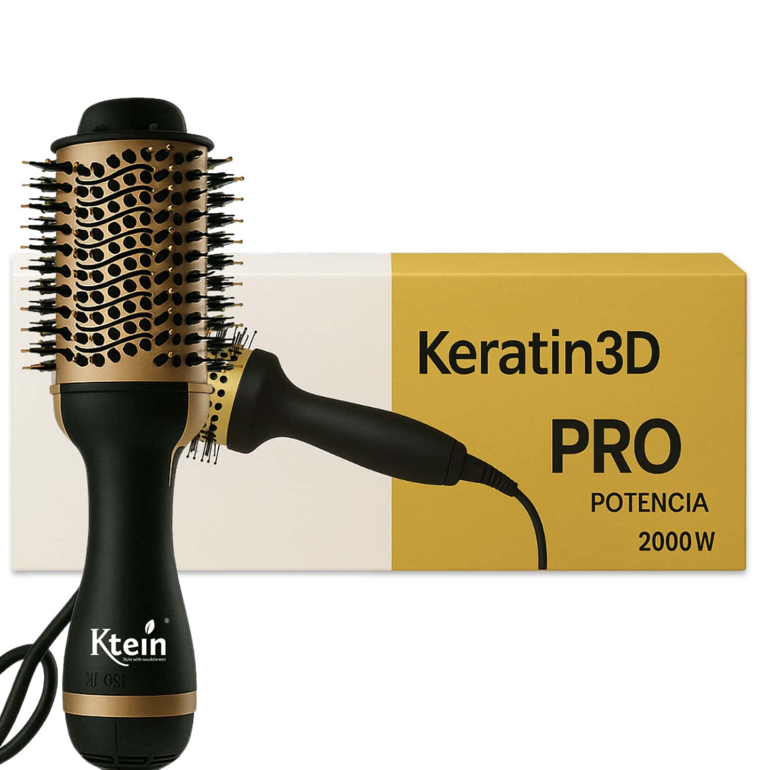 Ktein 4 In 1 Professional Hair Brush - Keratin 3d Hot Air Brush | 2000w Ceramic Smooth - (1 Unit)