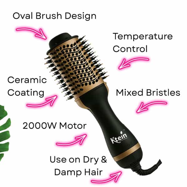Ktein 4 In 1 Professional Hair Brush - Keratin 3D Hot Air Brush | 2000W Ceramic Smooth - (1 Unit)