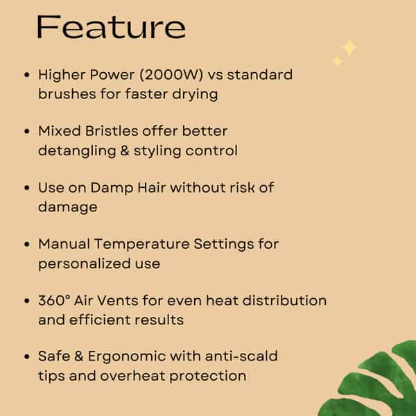 Ktein 4 In 1 Professional Hair Brush - Keratin 3D Hot Air Brush | 2000W Ceramic Smooth - (1 Unit)