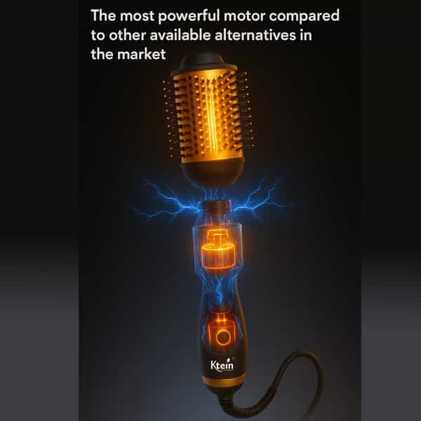 Ktein 4 In 1 Professional Hair Brush - Keratin 3D Hot Air Brush | 2000W Ceramic Smooth - (1 Unit)