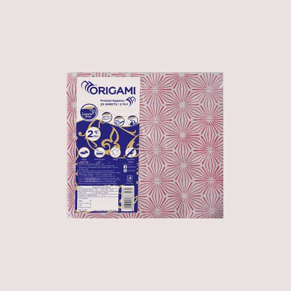 Origami Luxuria Party Dinner Napkins Printed | 25 Napkins | 2 Ply | 38 X 38Cm