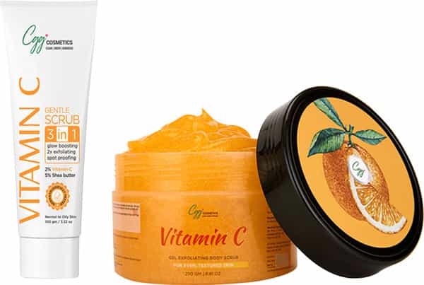 Cgg Cosmetics Vitamin C Gel Exfoliating Body Scrub & Gentle Scrub (Combo Packs) - 350Gm