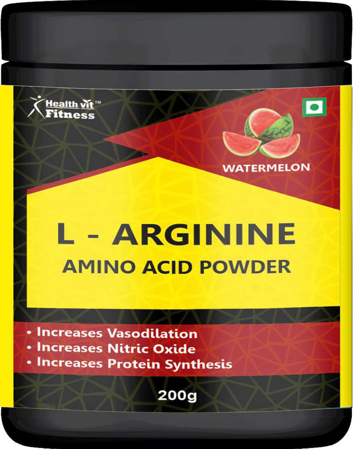 Healthvit Fitness L - Arginine Amino Acid Powder - Watermelon Flavour - 200gm